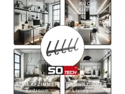 SOTECH Garderoben^Blackline ALBA Hakenleiste Groß 450 mm mit 5 Haken Schwarz Pulverbeschichtet