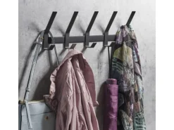 SOTECH Garderoben^Blackline ALBA Hakenleiste Groß 450 mm mit 5 Haken Schwarz Pulverbeschichtet