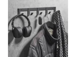 SOTECH Blackline ALBA Hakenleiste Klein 345 mm mit 4 Haken Schwarz Pulverbeschichtet