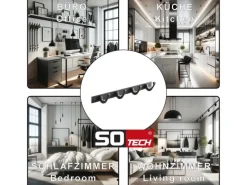 SOTECH Garderoben^Blackline FORTE Hakenleiste 345 mm mit 4 Haken Schwarz Pulverbeschichtet