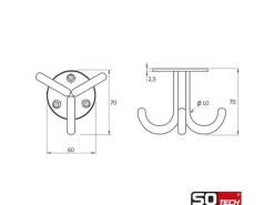 SOTECH Garderobenhaken NELE Dreifachhaken Echt Edelstahl
