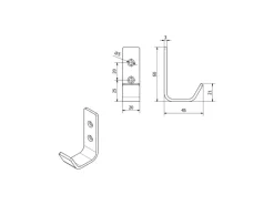 SOTECH Garderoben^Kleiderhaken LOXTEN 60 x 20 x 45 mm Echt Edelstahl Schwarz