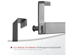 SOTECH Garderoben^Türgarderobe LINEA I Edelstahl mit 6 Haken für Türen mit Falz max. 16 mm