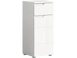 Regal Weiß^Standschrank Solero Weiß Hochglanz 87 cm x 38 cm x 34 cm