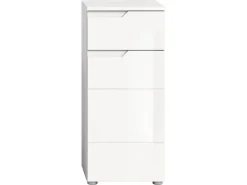 Regal Weiß^Standschrank Solero Weiß Hochglanz 87 cm x 38 cm x 34 cm