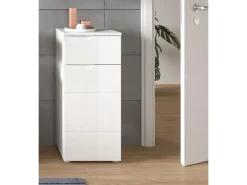 Regal Weiß^Standschrank Solero Weiß Hochglanz 87 cm x 38 cm x 34 cm