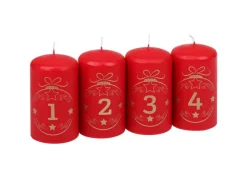 Steinhart Stumpenkerze Advent Balls 1 - 4 Ø 5,7 cm x 10 cm 4er Riegel