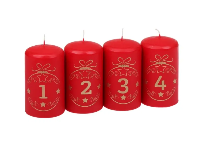 Steinhart Stumpenkerze Advent Balls 1 - 4 Ø 5,7 cm x 10 cm 4er Riegel