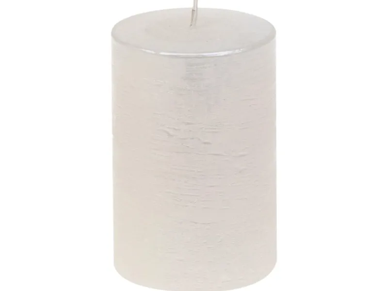 Steinhart Kerzen^Stumpenkerze Rustic-Glanz Gegossen Ø 6,8 cm x 10 cm Weiß