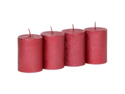Steinhart Stumpenkerze Rustic-Glanz Ø 5,8 cm x 8 cm 4er-Pack