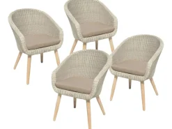 Garden Pleasure Stuhl Arvada mit Auflage Muskatnussbraun Taupe