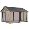 Sunjoy Insektenschutz^Zedernholz Gazebo Netz 335 cm x 399 cm Khaki
