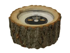 Sunny Garden Windlichter^Holz-Baumscheibe mit Kerze Ø 16 cm x 7,5 cm