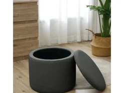 SVITA Amber Aufbewahrungsbox Mit Deckel Hocker Mit Stauraum Sitzhocker Stoff