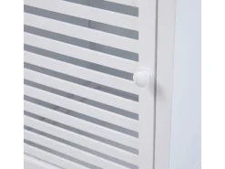 SVITA Regal Weiß^Badregal L Mit Tür Hoher Badezimmerschrank Regal Freistehend Natur Weiß