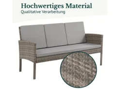 SVITA Sessel|Hocker^Denver Polyrattan Gartenmöbel Set Essgruppe Lounge Esstisch