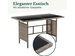 SVITA Sessel|Hocker^Denver Polyrattan Gartenmöbel Set Essgruppe Lounge Esstisch