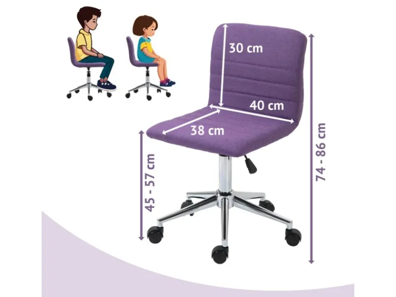 SVITA Stühle^Linus Schreibtischstuhl Kinder Drehstuhl Stoffbezug