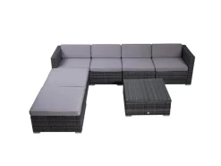 SVITA Hocker^Lugano Polyrattan Lounge Gartenmöbel Set Gartenlounge Gartensofa