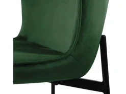 SVITA Stühle^Mary 2er Set Esszimmerstuhl Polsterstuhl Ohne Armlehnen Samt Dunkelgrün/Schwarz