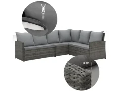 SVITA Monroe Garten-Lounge Set Abdeckhaube Polyrattan Lounge-Möbel Sitzgruppe