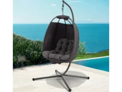 SVITA Nelly Hängesessel Mit Gestell Klappbar Hängekorb Dunkel