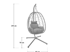 SVITA Kissen^Shelly Hängesessel Mit Gestell Hängestuhl Hängesitz Hängekorb