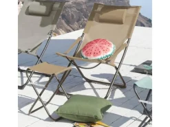 SVITA Hocker^Tomra Liegestuhl Mit Hocker Klappbar Campingstuhl Kopfkissen