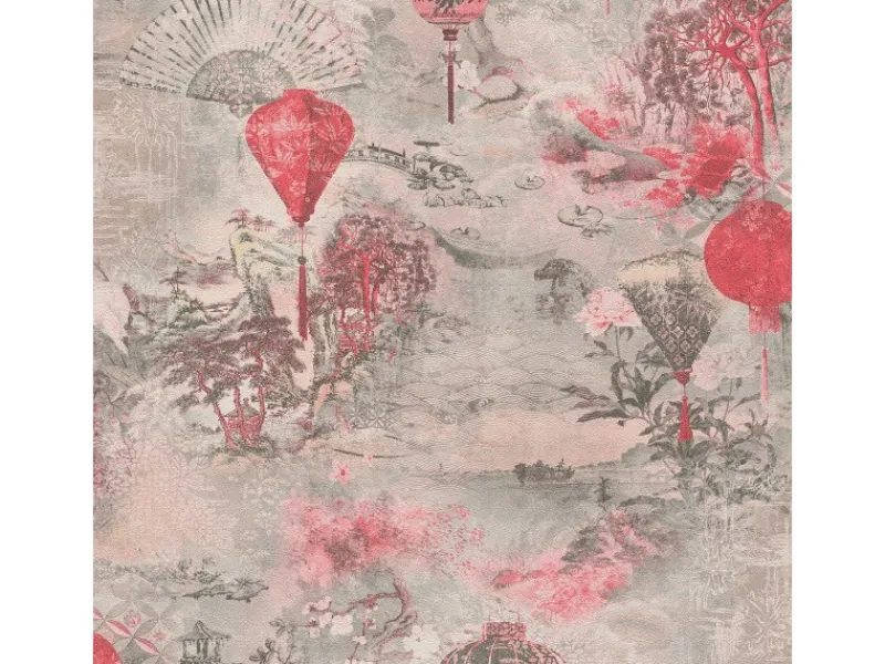 Tadessi Tapete Vintage M1 No 3094 Vliestapete Rosa Vintagetapete Retro Natur Asiatisch