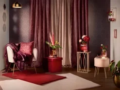 Bordüren^Teelichthalter Blush Bordeaux Glas 7,5 cm x Ø 9 cm