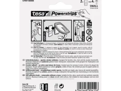 Tesa Tapezierzubehör^Selbstklebehaken Metall-Weiß rechteckig 2 Stück mit 4 x Powerstrips Small
