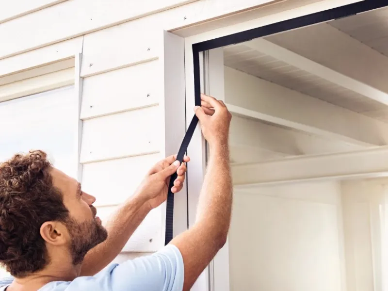 Tesa ® Selbstschließender Magnetvorhang 0,80 m x 2,00 m Anthrazit