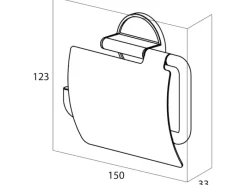 Tiger Klebefolien^Toilettenpapierhalter Tune mit Deckel Edelstahl gebürstet-Schwarz