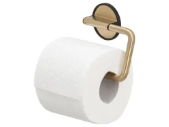 Tiger Klebefolien^Tune Toilettenpapierhalter ohne Deckel Messing gebürstet / Schwarz