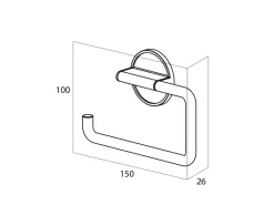 Tiger Klebefolien^Tune Toilettenpapierhalter ohne Deckel Messing gebürstet / Schwarz