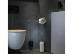 Tiger Klebefolien^Tune Toilettenpapierhalter ohne Deckel Messing gebürstet / Schwarz