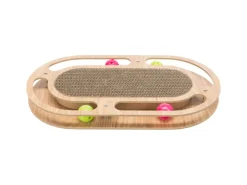 Trixie Kratzpappe mit Spielzeug Katzenminze Holz 4 cm × 46 cm × 25 cm