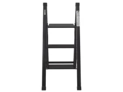 TRUTZHOLM Klapptritte^Alu Trittleiter 3 Stufig Klappbar 150kg Anti Rutsch Trittflächen TÜV GS Schwarz