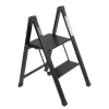 TRUTZHOLM Klapptritte^Trittleiter 2 Stufig Klappbar bis 150 kg Alu Anti Rutsch Trittflächen TÜV GS Schwarz