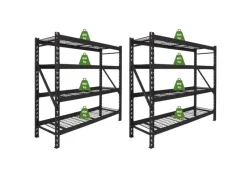 TRUTZHOLM Kellerregale|Metallregale^2x Schwerlastregal Enno 180x190x60 cm 3200 kg Stahl Stecksystem 4 Gitterböden