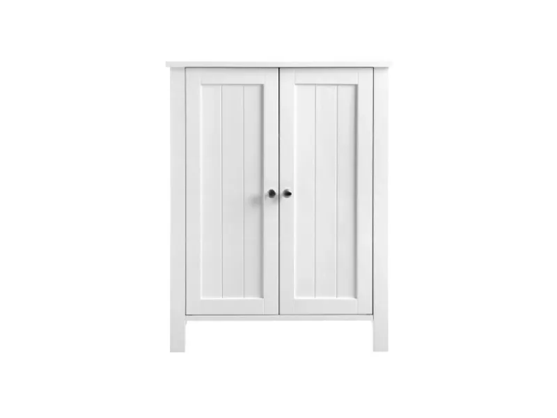 Vasagle Badezimmerschrank mit 2 Türen 30 cm x 60 cm x 80 cm Weiß