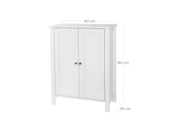 Vasagle Badezimmerschrank mit 2 Türen 30 cm x 60 cm x 80 cm Weiß
