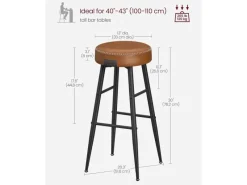 Vasagle Barhocker 2er-Set Braun