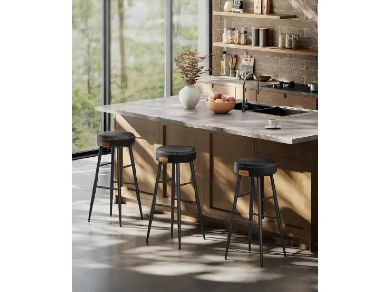 Vasagle Barhocker 2er-Set Schwarz