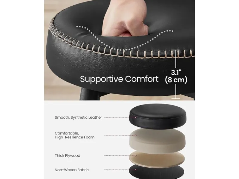 Vasagle Barhocker 2er-Set Schwarz