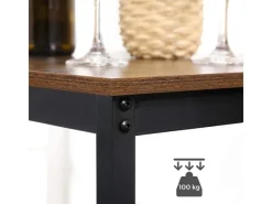 Möbelserien^Vasagle Bartisch Quadratisch 60 cm x 60 cm x 92 cm Braun-Schwarz