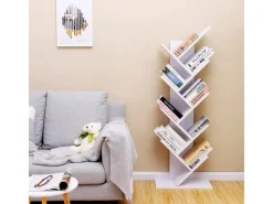 Vasagle Bücherregal Baum-Form 25 cm x 50 cm x 141,5 cm Weiß