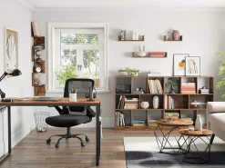 Tische^Vasagle Couchtisch 2er Set Tischplatte Abnehmbar Braun-Schwarz