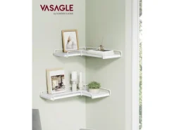 Vasagle Eckregal 2er Set L-förmig 29 cm x 40 cm Weiß