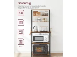 Vasagle Küchenregal 40 cm x 60 cm x 167 cm Braun-Schwarz